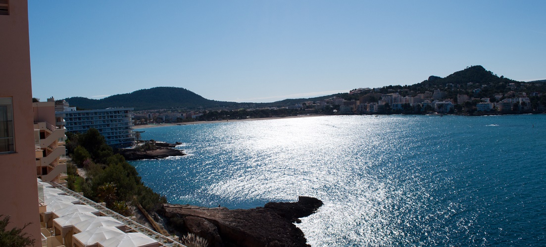 The beautiful Santa Ponsa Bay in Majorca.