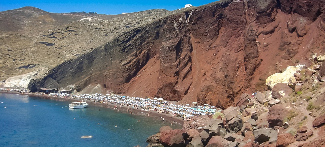 Red Beach in Santorini photo - greek island beaches