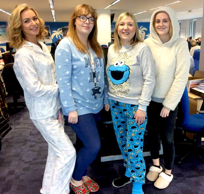 Girls n white and blue pyjamas