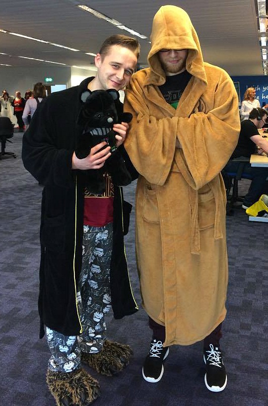 Dressing gowns and slippers optional