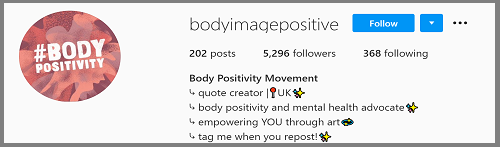 Body Image Positive instagram
